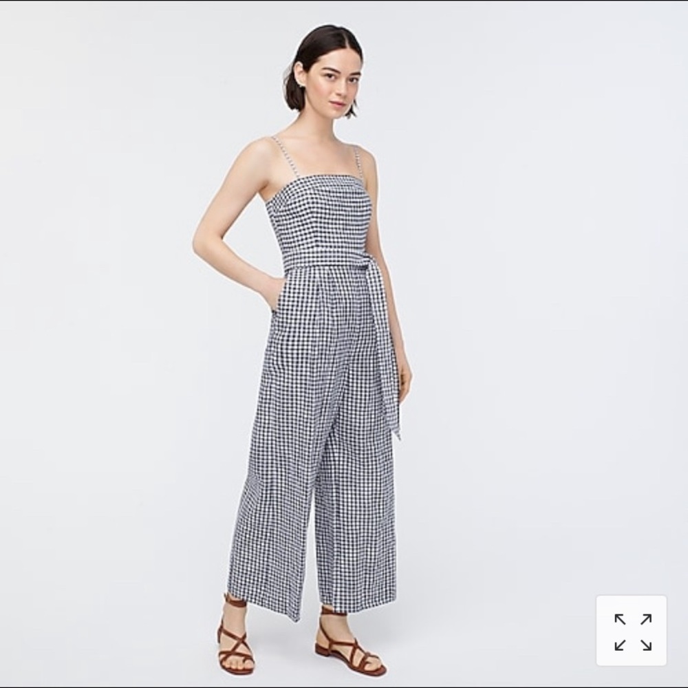 J Crew Gingham Linen Romper